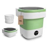 Portable Washing Machine, 16L Upgraded Mini Laundry Machine with Spin Basket, 3 Cleaning Modes Suitable for Small Clothes, Foldable Design Ideal for Home, Campain, Hotel and Apartment