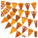 Gersoniel 5 Pieces Fall Thanksgiving Party Decorations Pumpkin Pie Pennant Banner Bunting Paper Triangle Flag Garlands for Cutie Pie Baby Shower Decor Home Mantel Friendsgiving Harvest Party Supplies