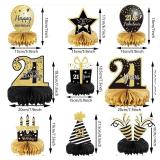 9 Pieces 21st Birthday Decoration 21 st Birthday Centerpieces for Tables Decorations Cheers to 21 Years Honeycomb Table Topper for Men and Women 21 Years Party Decor Supplies