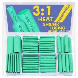 haisstronica 360PCS Heat Shrink Tubing,3:1 Ratio Adhesive Lined Marine Heat Shrink Tube Kit 8 Sizes(3/32\"-5/8\") Green