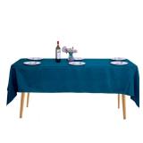 Ascoza 2pack 60x102 Inch Peacock Blue Rectangular Tablecloth 6 Feet Table Cloth in Polyester Fabric for Wedding/Banquet/Restaurant/Parties