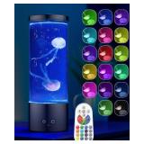 Pawfly 11 inch Jellyfish Lamp USB-C Powered LED Jellyfish Light with 4 Lighting Modes & 17 Color Changing Effects Table Mood Lamp Night Light for Home Office Decoration Gift for Birthday Easter
