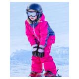 SATINIOR 2 Pairs Kids Waterproof Winter Snow Gloves Ski Gloves for Boy Girl Outdoor Warm Thickening Snowboard(Light Purple, Cyan,8-12 Years)