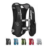 UTOBEST Running Vest, 5L Hydration Vest Lightweight, Breathable and Sweatproof Running Backpack, Adjustable for Trail Marathon Race Jogging Cycling Black (Vest Only)