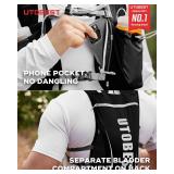 UTOBEST Running Vest, 5L Hydration Vest Lightweight, Breathable and Sweatproof Running Backpack, Adjustable for Trail Marathon Race Jogging Cycling Black (Vest Only)
