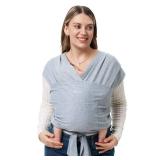 Momcozy Baby Wrap Carrier, Easy to Wear Infant Carrier Slings, Lightweight Hands Free Baby Sling, Adjustable Baby Carriers for Newborn to Toddler 8-35 lbs, Grey