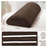 Wesiti Recliner Foot Pillow Cushion High Resilience Sherpa Memory Foam Bolster Sleeping Rest Multipurpose Half Roll Leg Pillow Suitable for Bed Chair Sofa Headrest Back Lumbar Leg Support(Chocolate)
