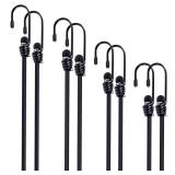 Bungee Cords with Hooks 8 Pack Bungee Cord Includes 12 inches, 18 inches, 24 inches, 36 inches for Bundling Items, Fixing Tarps, Tents, and Carrying Luggage