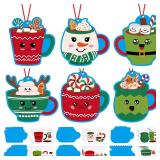 Wenqik 30 Sets Christmas Craft Kit for Hot Cocoa Christmas Ornaments DIY Christmas Tree Decorations Hot Cocoa House Crafts Kit Xmas Gift for Activities Holiday Party Supplies