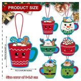 Wenqik 30 Sets Christmas Craft Kit for Hot Cocoa Christmas Ornaments DIY Christmas Tree Decorations Hot Cocoa House Crafts Kit Xmas Gift for Activities Holiday Party Supplies