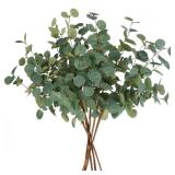 Beferr 6Pcs Artificial Eucalyptus Stems Greenery Stems 24\" Tall Fake Plants Decor Faux Floral Stems for Vase Home Party Wedding Decorations