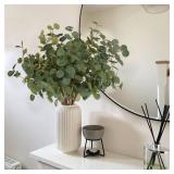 Beferr 6Pcs Artificial Eucalyptus Stems Greenery Stems 24\" Tall Fake Plants Decor Faux Floral Stems for Vase Home Party Wedding Decorations