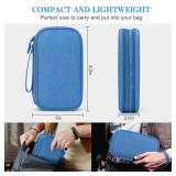 FYY Electronic Organizer, Travel Cable Organizer Bag Pouch Electronic Accessories Carry Case Portable Waterproof Double Layers Storage Bag for Cable, Cord, Charger, Phone, Earphone, Medium Size, Cyan