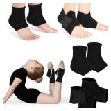 Tarpop 2 Pairs Kids Ankle Brace Set Foot Support Stabilizer Wraps Protector Guard Knitted Ankle Sleeve Sock Support Compression Socks for Injury Prevention(Black, Medium)