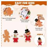 55 Pcs Christmas Crafts Kits for Kids DIY Gingerbread Ornaments Kit Make Your Own Gingerbread Man Arts and Crafts Projects for Kids Ages 3 4 5 6 8 10