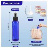 YEUIKERR 36 Pack Blue Small Spray Bottles 4 oz/120 ml Plastic Spray Bottles, Fine Mist Empty Small Travel Spray Bottle, Refillable Mini Sprayer Empty Bottle Bulk with 10 Funnels and 10 Labels