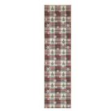 Christmas Runner Rug for Kitchen Hallway, Non Slip Washable 2x8 Red Green Vintage Checkered Tartan Plaid Traditional Farmhouse Holiday Tree Snowflake Carpet Runners for Bathroom Bedroom Entryway