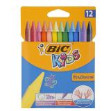Bic Kids Plastidecor Crayons Colour Hard Long-lasting Sharpenable Vivid Assorted Ref 829770 [Pack of 12]