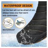 Snow Boots Mens Waterproof Winter Boots Fur Lined Warm Ankle Boots Zipper Closure Slip on Outdoor Boot Comfortable Walking Shoes