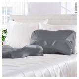 Eychei Satin Pillowcase for Cervical Pillow, Dark Grey Silky Cervical Pillow Case Contour Pillow Case Cover with Zipper, Smooth Ergonomic Pillowcase for Neck Pillow Cover