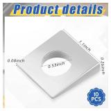 Blulu 10 Pcs 1/2\" Square Beveled Washer, 1-1/8\" x 1-1/8\" Wedge Washers Metal Shims for Leveling Carbon Steel Galvanized 2mm to 6.6mm Thick for Shim Leveling