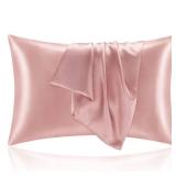 BEDELITE Satin Pillowcase for Hair and Skin, Super Soft and Cooling Similar to Silk Pillow Cases 2 Pack with Envelope Closure, Gift for Women Men(20\"x26\" Standard Size, Rose Pink)