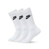 Nike Unisex Sportswear Everyday Essential Crew Socks (3 Pairs), White/Black, Small