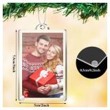 Weysat 8 Pcs Christmas Photo Ornaments Small Hanging Picture Frame Ornaments Wallet Size Picture Frames for Christmas Tree Decoration Tear the Scratch Film Before Use(2 x 3 Inch,Vertical)