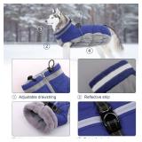Lelepet Dog Coat Warm Dog Winter Coat Waterproof Dogs Jacket with Harness Built in Reflective Pet Fleece Vest Zip-Up Cold Weather Coats for Large Dogs Turtleneck & Windproof Coats Boston Terrier Blue