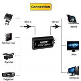 4K Video Capture Card, HDMI to USB Capture Card 1080P for Streaming, Recording, Gaming, Compatible with Nintendo Switch, PS5, Xbox