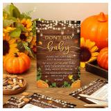 Patelai 321 Pcs Fall Thanksgiving Baby Shower Game Supplies Rustic Fall Baby Shower Bingo, Guess Who Mommy or Daddy Friendsgiving Little Pumpkin Is on The Way Photo Booth Photography