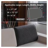 OHSIO Couch Cushion Covers for Sectional Sofa, Stretch Soft Sofa Slipcovers Washable Wear-Resistant Universal Furniture Protector for Living Room(1 Piece Back Couch Cover, Dark Gray)