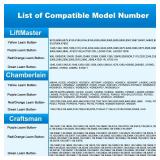 Nagola 878max 877max Garage Door Opener Keypad Remote, Compatible with liftmaster/Chamberlain/Craftsman Garage Door Openers with Red, Yellow, Purple, Green Learn Button, Wireless Keyless Keypad