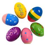 GOGHOST Colorful Wooden Egg Shaker Set (6 Pcs) | Hand Percussion Instruments & ASMR Sound Tools