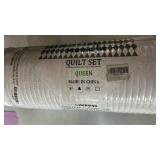 Exclusivo Mezcla Quilts Queen Size - White Quilt Set Bedspread with 2 Pillow Shams, Modern Bedding Set with Striped Pattern, Soft Lightweight Bedspreads Queen Size for All Seasons