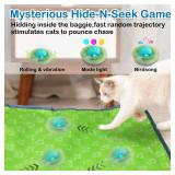 Waaiio Interactive Cat Toys for Indoor Cats,Automatic Moving Cat Ball in Pouch,Chirping Stimulation,Hide-n-Seek Chase Exercise Game,Motion Activate,Rechargeable Kitten Toys