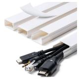 Cord Hider, 58in Cable Hider, Cord Covers for Wires on Wall, Paintable Cable Cover Raceway, Wire Hiders for TV on Wall, Cord Concealer, Cord Cable Management, 4X L14.5 W0.96 H0.58in, White