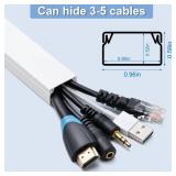 Cord Hider, 58in Cable Hider, Cord Covers for Wires on Wall, Paintable Cable Cover Raceway, Wire Hiders for TV on Wall, Cord Concealer, Cord Cable Management, 4X L14.5 W0.96 H0.58in, White