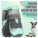 SlowTon Dog Shoes for Large Small Medium Dogs - Breathable Dog Boots for Summer Hot Pavement, Paw Protector for Outdoor Walking Winter Snow, Anti-Slip Rubber Dog Booties for Hard Floor (GR, 1)