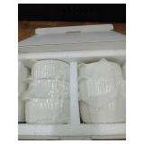 Delling Ramekins with Handle, 6 PACK Soup Bowls for French Onion Soup, Pot Pie, Lava Cakes, Creme Brulee, 12 Oz Porcelain Souffle Dish for Baking, White