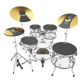 Evans Soundoff Drum Mute Pads - Full Box Pad Set - Mutes Pack - 3 Cymbals, 4 Tom/Snare, & 1 Bass - Great for Silencing Acoustic Kits to Practice - Rock - 8-Pack