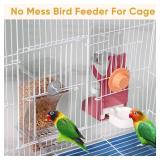Bird Water Dispenser, Automatic Bird Feeder for Cage,No Mess Bird Feeder, Parakeet Seed Container Food Feeder Drinker for Cage, Parrot Feeder Cage Accessoriesï¼Cockatiel Canary Lovebirds Budgies (