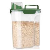 Komzon Rice Container, Airtight Rice Storage Container 10lb, Cereal Containers Storage, BPA Free Food Dispenser with Pouring Spout Handle for Flour Pasta Grain, Pet Dog Cat Bird Food Storage Container