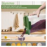 Komzon Rice Container, Airtight Rice Storage Container 10lb, Cereal Containers Storage, BPA Free Food Dispenser with Pouring Spout Handle for Flour Pasta Grain, Pet Dog Cat Bird Food Storage Container