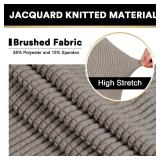 PrinceDeco Stretch Sofa Cover Slipcover Couch Covers for 3 Cushion Couch Furniture Protector Sofa Covers with Non Slip Elastic Bottom Dogs Pet Friendly Fitted (Sofa, Taupe)