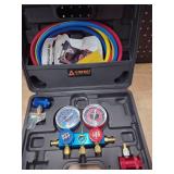 ADAFIRST AC R1234yf Manifold Gauge Set, 3 Way Car Air Conditioning 1234yf Refrigerant Recharge Tool Kit, with Hoses Quick Coupler Case, for Auto Air Conditioner Freon Diagnostic Test and Charging