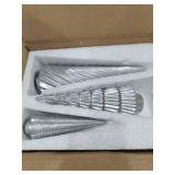 DN DECONATION Silver Christmas Tree Figurines Set of 3, Table Top Xmas Tree Decor with Glitter, Modern Pine & Swirl Design, Resin Christmas Trees for Mantel, Desk, Fireplace,Holiday Centerpiece