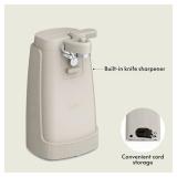 bella Electric Can Opener and Knife Sharpener, Removable Cutting Lever, Cord Storage, Stainless Steel Blade, Oatmilk