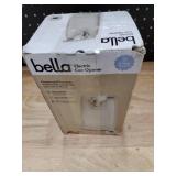 bella Electric Can Opener and Knife Sharpener, Removable Cutting Lever, Cord Storage, Stainless Steel Blade, Oatmilk