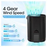 2026 AI Portable Fan Rechargeable, 4 Speeds 6600RPM Strong Airflow, Personal Waist Fan with up to 25H of Working Time, Hands-Free Hanging Neck Fan, Wearable Belt Fan for Camping, Outdoor, Jobsite